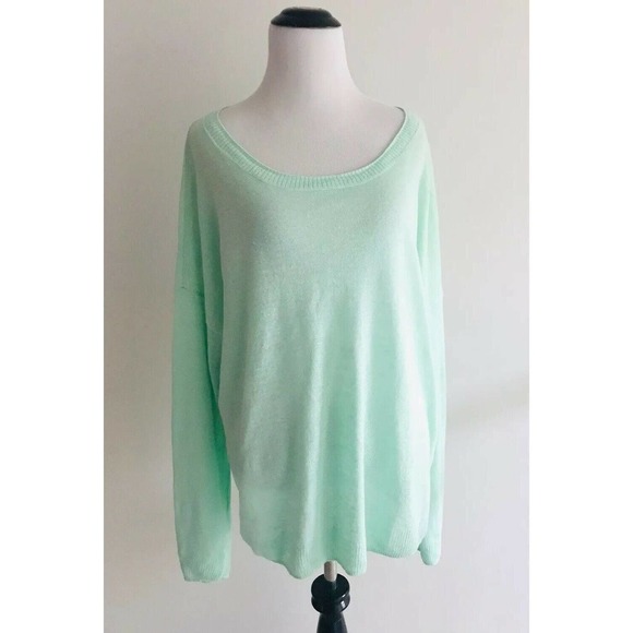 Madewell | Studio Linen Sweater Womens L Blue Pullover Long Sleeves Crewneck - Picture 5 of 10